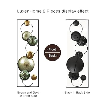 Amazon.co.jp: LuxenHome 2ピース メタルウォールアート マルチ